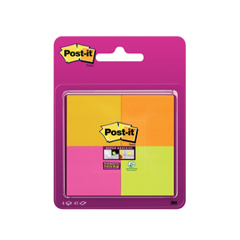 Post-it Haftnotiz Super Sticky 6910YPOG 48x48mm sort. 4 St./Pack. (PACK=4 STÜCK) Produktbild