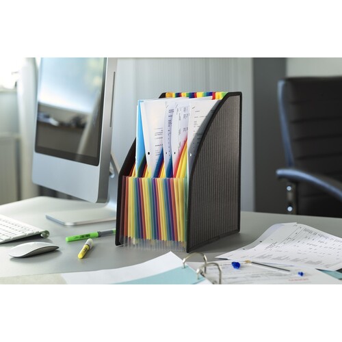 Stehsammler 25,5x15x4cm bunte Fächer mit Taben schwarz PP Veloflex 4446380 Produktbild Additional View 2 L