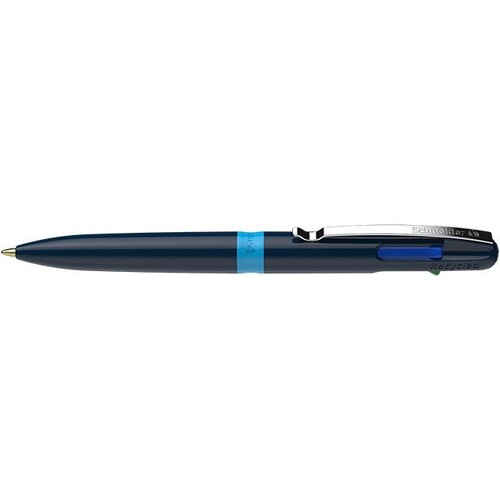 Vierfarb-Kugelschreiber Take 4 M blau Schneider 138003 Produktbild Front View L