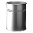 Papierkorb Metall 15l mit Perforation metallic silber Durable 330023 Produktbild