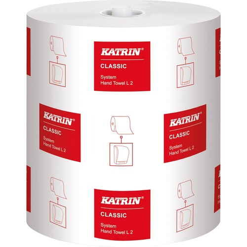 Katrin Handtuchrolle 460232 2lagig 21cmx200m 851Bl. 6 Rl./Pack. (PACK=6 ROLLEN) Produktbild Front View L