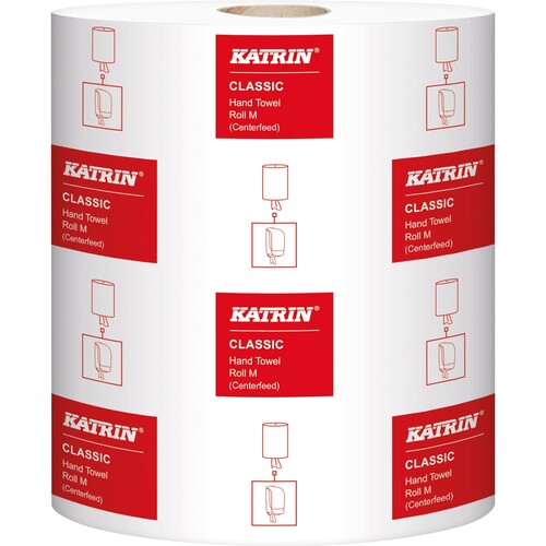 Katrin Handtuchrolle Classic M2 481911 205x380mm weiß (PACK=6 ROLLEN) Produktbild Front View L