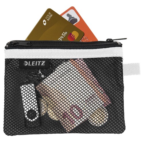 Traveller Zip-Beutel S Wow schwarz mit 2 Fächern Leitz 4011-00-95 Produktbild Additional View 1 L