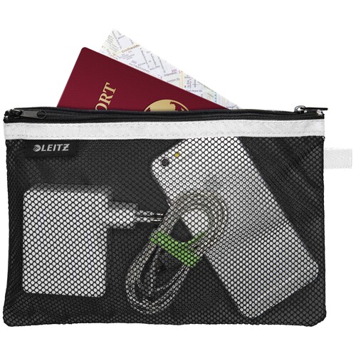 Traveller Zip-Beutel L Wow schwarz mit 2 Fächern Leitz 4013-00-95 Produktbild Additional View 1 L