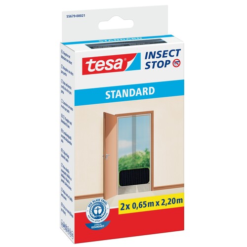 Fliegengitter Standard für Tür 2 x 0,65m x 2,2m anthrazit Tesa 55679-00021 Produktbild Front View L