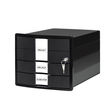 Schubladenbox IMPULS 3 Schübe geschl. m. Schloss+Einsatz HAN Gehäuse schwarz Schübe schwarz 280x235x367mm 1018-13 Produktbild