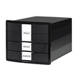 Schubladenbox IMPULS 3 Schübe geschlossen HAN Gehäuse schwarz Schübe schwarz 280x235x367mm 1017-13 Produktbild