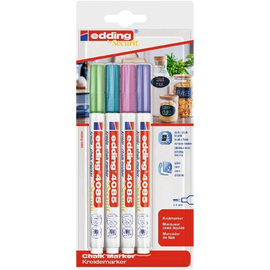 Kreidemarker 4085 1-2mm Rundspitze sortiert Basic abwischbar Blister Edding 4-4085-4-1199 (PACK=4 STÜCK) Produktbild