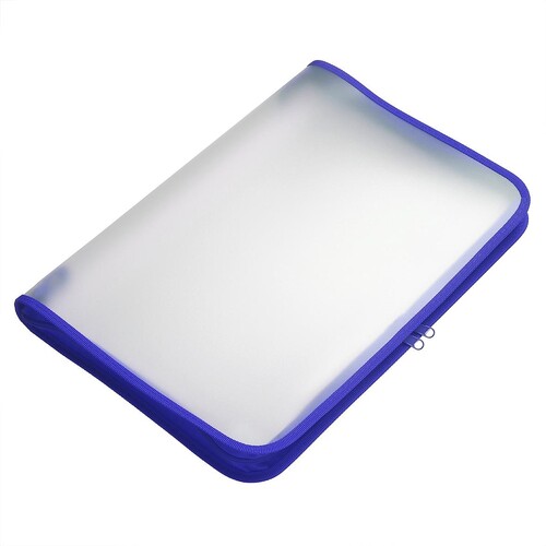 Reißverschlusstasche A4 blau/ transluzent PP Foldersys 40452-40 Produktbild Additional View 1 L