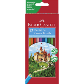 Farbstifte CASTLE sechskant Kartonetui 12er sortiert mit Spitzer Faber Castell 120112 (PACK=12 STÜCK) Produktbild