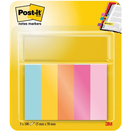 Haftstreifen Post-it Page Marker 12,7x44,4m 5x50Blatt Papier 3M 670-5-BEA (PACK=250 BLATT) Produktbild