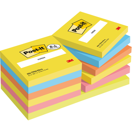 Haftnotizen Post-it Energetic Collection 76x76mm rainbowfarben Papier 3M 654-TFEN-P8+4 (PACK=12 STÜCK) Produktbild