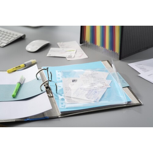 Dokumententasche Crystal mit Eurolochung und Klettverschluss A5 PP Veloflex transparent 5345100 Produktbild Additional View 1 L