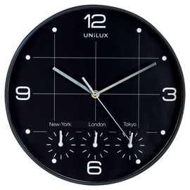 UNILUX Wanduhr On Time 400094567 30cm Kunststoff sw Produktbild