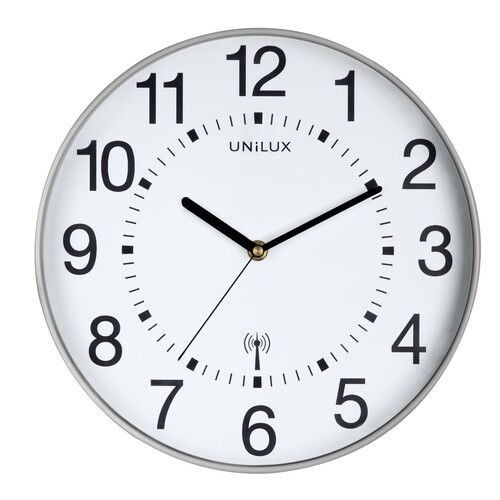 UNILUX Wanduhr MAXI WAVE 400094565 +Batterien metallgrau Produktbild Additional View 2 L