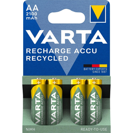 Varta Akku Recycled 56816101404 AA NIMH 2.100mAh 4 St./Pack. (PACK=4 STÜCK) Produktbild