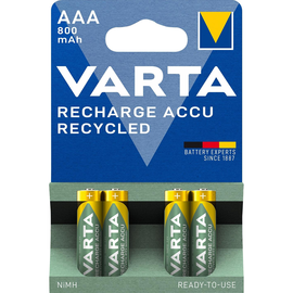 Akku Recycled AAA NiMH 1,2V 800mAh Varta 56813 (PACK=4 STÜCK) Produktbild