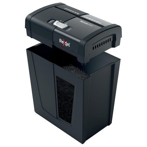 Aktenvernichter Secure X10 für 10Blatt 4x40mm Partikelschnitt Rexel 2020124EU  (Sicherheitsstufe P-4) Produktbild Additional View 3 L