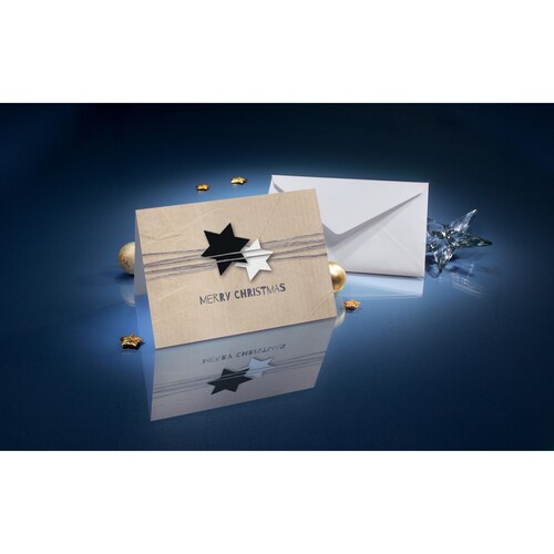 Weihnachts-Faltkarten inkl. Umschläge A6 220g Christmas Wrapping Sigel DS079 (PACK=25 KARTEN + 25 KUVERT) Produktbild Additional View 3 L
