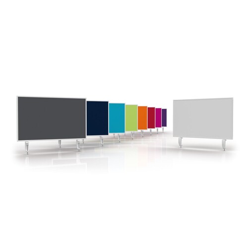 Tischtrennwand Whiteboard weiß+Filz violett 80x50cm Magnetoplan 1108011 mit 2 Vario-Tischklemmen Produktbild Additional View 2 L