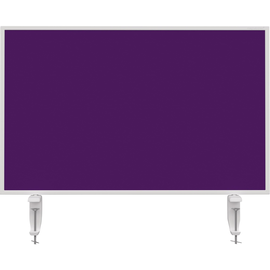 Tischtrennwand Whiteboard weiß+Filz violett 80x50cm Magnetoplan 1108011 mit 2 Vario-Tischklemmen Produktbild