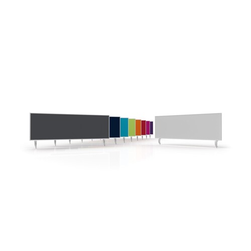Tischtrennwand Whiteboard weiß+Filz violett 160x50cm Magnetoplan 1116011 mit 2 Vario-Tischklemmen Produktbild Additional View 2 L