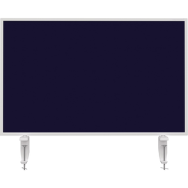Tischtrennwand Whiteboard weiß+Filz dunkelblau 80x50cm Magnetoplan 1108014 mit 2 Vario-Tischklemmen Produktbild