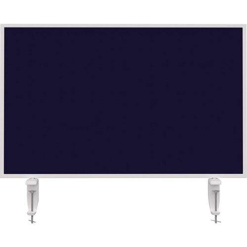 Tischtrennwand Whiteboard weiß+Filz dunkelblau 80x50cm Magnetoplan 1108014 mit 2 Vario-Tischklemmen Produktbild