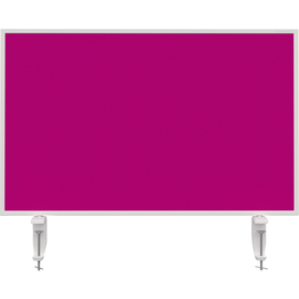 Tischtrennwand Whiteboard weiß+Filz pink 80x50cm Magnetoplan 1108018 mit 2 Vario-Tischklemmen Produktbild