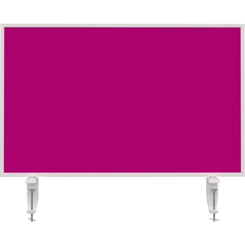 Tischtrennwand Whiteboard weiß+Filz pink 80x50cm Magnetoplan 1108018 mit 2 Vario-Tischklemmen Produktbild