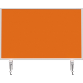 Tischtrennwand Whiteboard weiß+Filz orange 80x50cm Magnetoplan 1108044 mit 2 Vario-Tischklemmen Produktbild