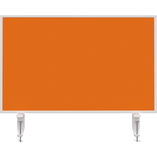 Tischtrennwand Whiteboard weiß+Filz orange 80x50cm Magnetoplan 1108044 mit 2 Vario-Tischklemmen Produktbild