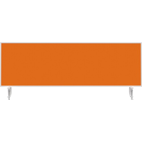 Tischtrennwand Whiteboard weiß+Filz orange 160x50cm Magnetoplan 1116044 mit 2 Vario-Tischklemmen Produktbild