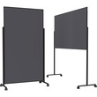 Moderationswand Design VarioPin mobil 180x100cm grau Rahmen schwarz Magnetopl. filzbespannt 1181201 Produktbild