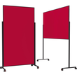 Moderationswand Design VarioPin mobil 180x100cm rot Rahmen schwarz Magnetoplan filzbespannt 1181206 Produktbild