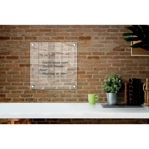 Whiteboard Wandmontage Acryl 45x45cm glasklar Nobo 1915620 Produktbild Additional View 2 L