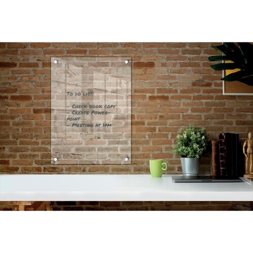 Whiteboard Wandmontage Acryl 45x60cm glasklar Nobo 1915621 Produktbild Additional View 2 L