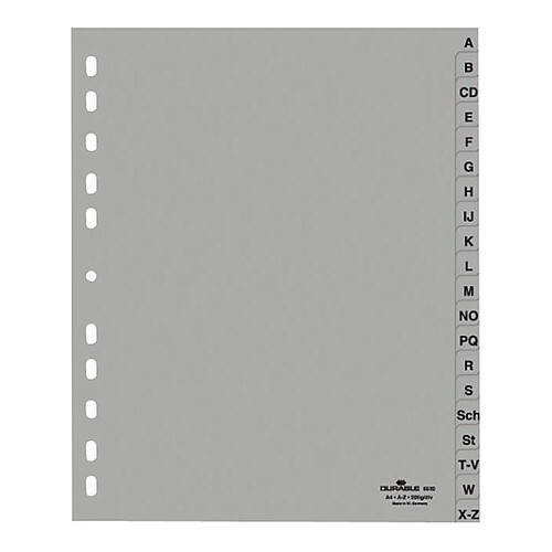 Register A4 Zahlen 1-20 grau Überbreite Plastik BestStandard Produktbild Front View L