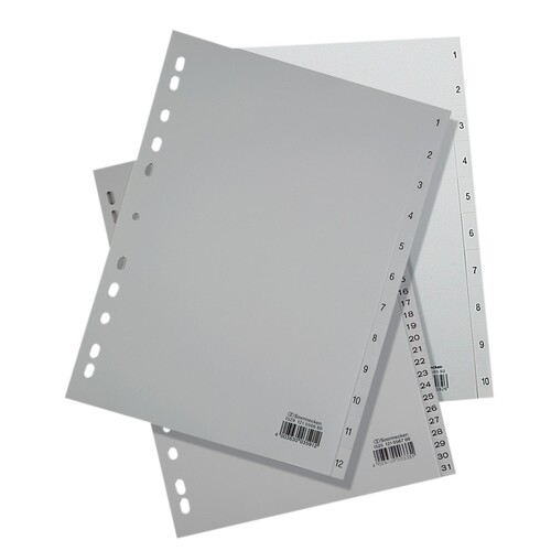 Soennecken Register 2134 DIN A4 1-20 volle Höhe Überbreite PP grau Produktbild Additional View 1 L