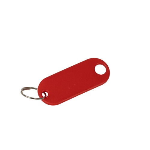 Schlüsselanhänger mit Ring und auswech- selbaren Etiketten 52x21x3mm rot Wedo Kunststoff 262.8018.02 (PACK=100 STÜCK) Produktbild Additional View 2 L