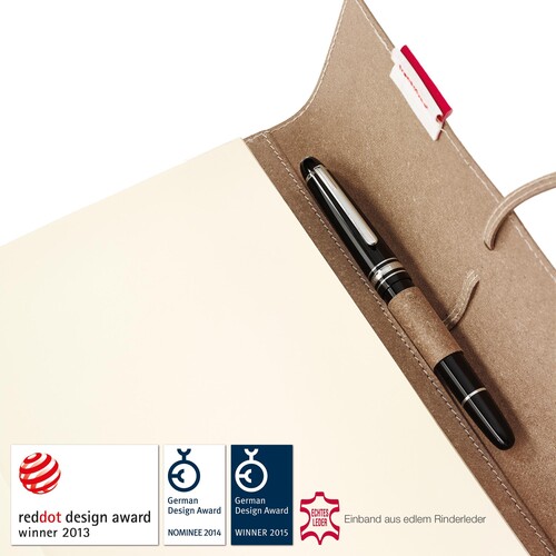 Notizbuch senseBook Flap by transoptype 20,5x28,5cm liniert mit Lederschnürung Lederfaserstoff 75010401 Produktbild Additional View 6 L