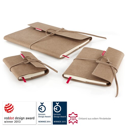 Notizbuch senseBook Flap by transoptype 14x21cm liniert mit Lederschnürung Lederfaserstoff 75010501 Produktbild Additional View 2 L