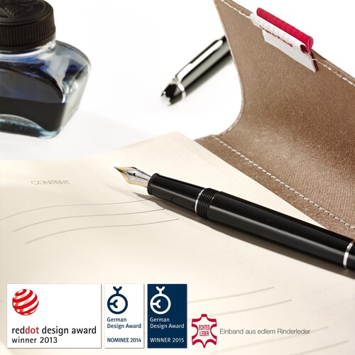 Notizbuch senseBook Flap by transoptype 14x21cm liniert mit Lederschnürung Lederfaserstoff 75010501 Produktbild Additional View 4 L