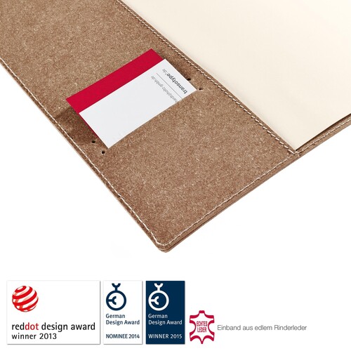 Notizbuch senseBook Flap by transoptype 14x21cm kariert mit Lederschnürung Lederfaserstoff 75010502 Produktbild Additional View 5 L