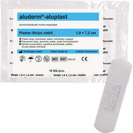 aluderm Pflaster aluplast Strips 1009155 1,9x7,2cm 10 St./Pack. Produktbild