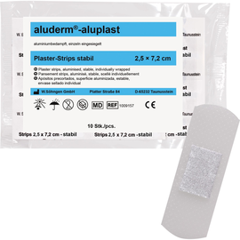 aluderm Pflaster aluplast Strips 1009157 2,5x7,2cm 10 St./Pack. Produktbild