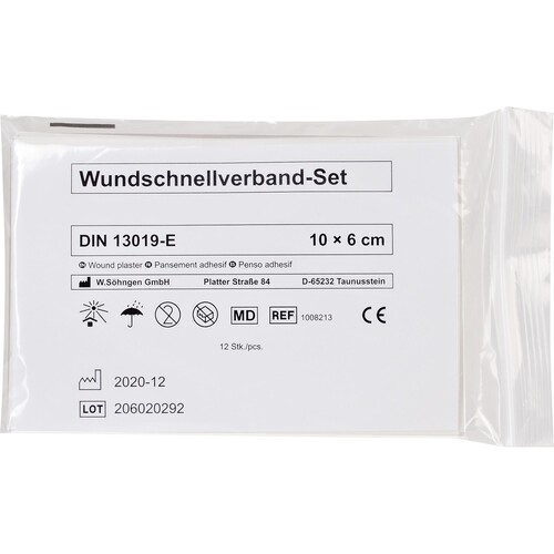 SÖHNGEN Pflaster-Schnellverband 1008213 DIN 13019-E 10x6cm 12St. Produktbild Additional View 1 L