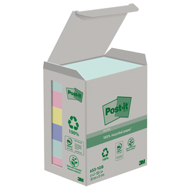 Post-it Haftnotiz Recycling Notes 51x38mm farbig sortiert 3M 653-1GB (PACK=6 STÜCK) Produktbild