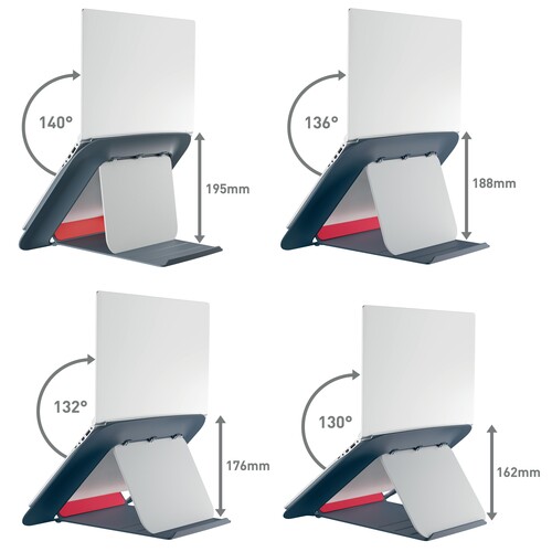 Laptopständer Ergo Cosy bis 17" höhenverstellbar grau Leitz 6426-00-89 Kunststoff Produktbild Additional View 4 L