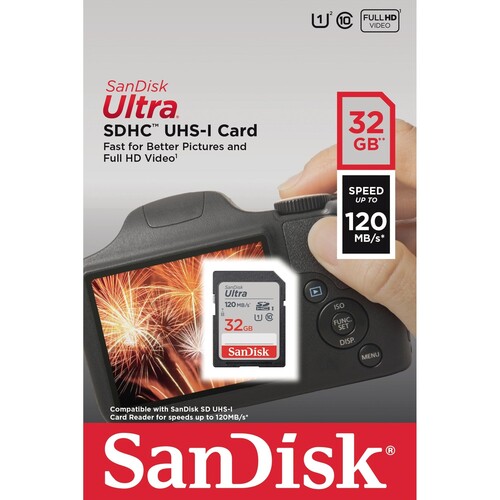 SanDisk Speicherkarte SDSDUN4-032G-GN6IN SDHC 32GB Produktbild Front View L